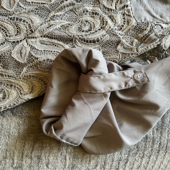 Apt. 9 Light Gray Lace Blouse - Picture 4 of 5